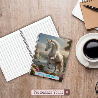 Carnet Fleur de Licorne Blanche Personnalisée en Ruissell