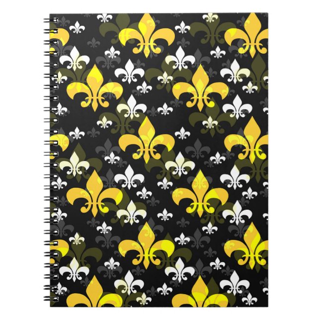 Carnet Fleur De Lis Blanc Jaune (Devant)