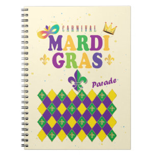 Carnet Fleur de Lis Motif du Carnaval de Mardi Gras