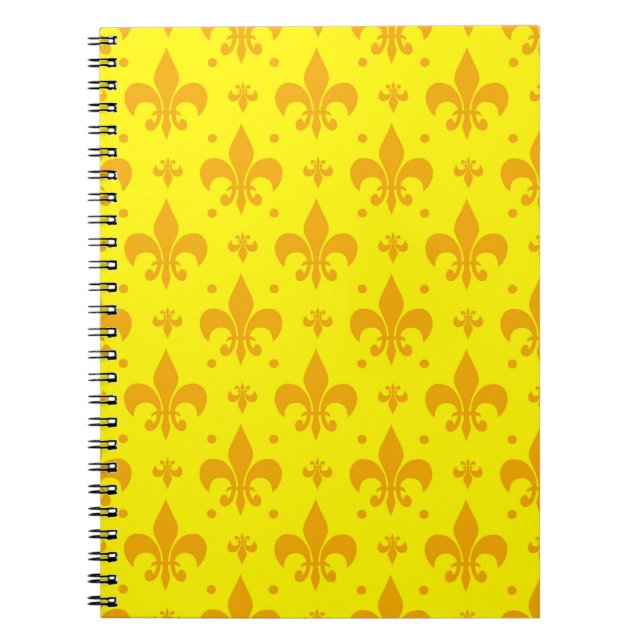 Carnet Fleur de lis Motif jaune (Devant)