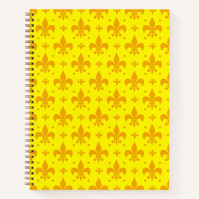 Carnet Fleur de lis Motif jaune (Devant)
