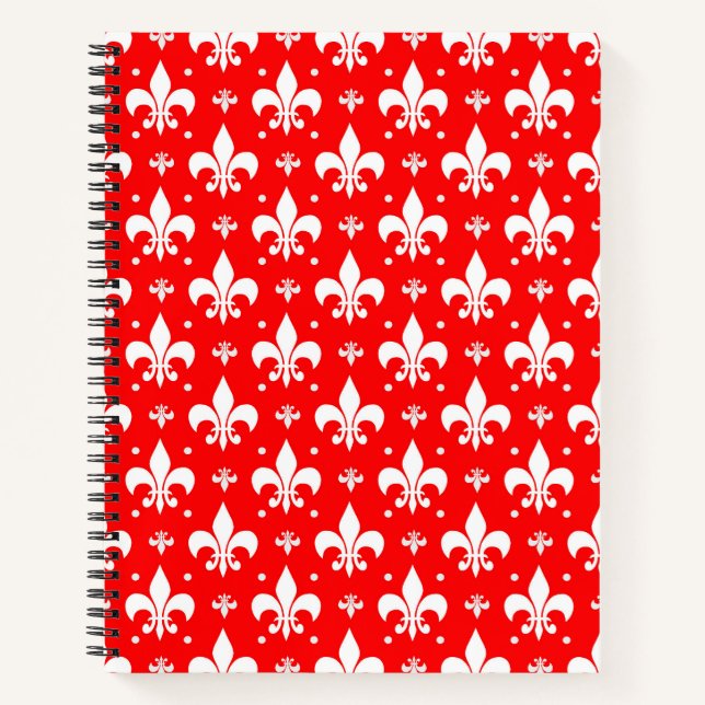 Carnet Fleur de lis rouge Motif (Devant)