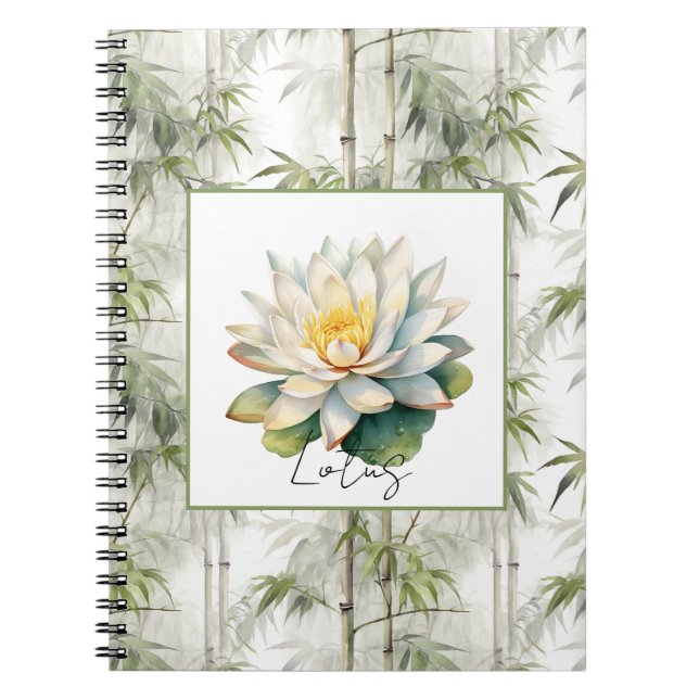 Carnet Fleur de Lotus Bambou   (Devant)