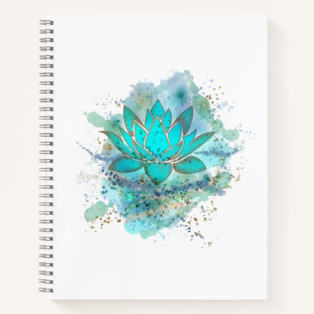 Carnet Fleur de lotus bleu  (Devant)