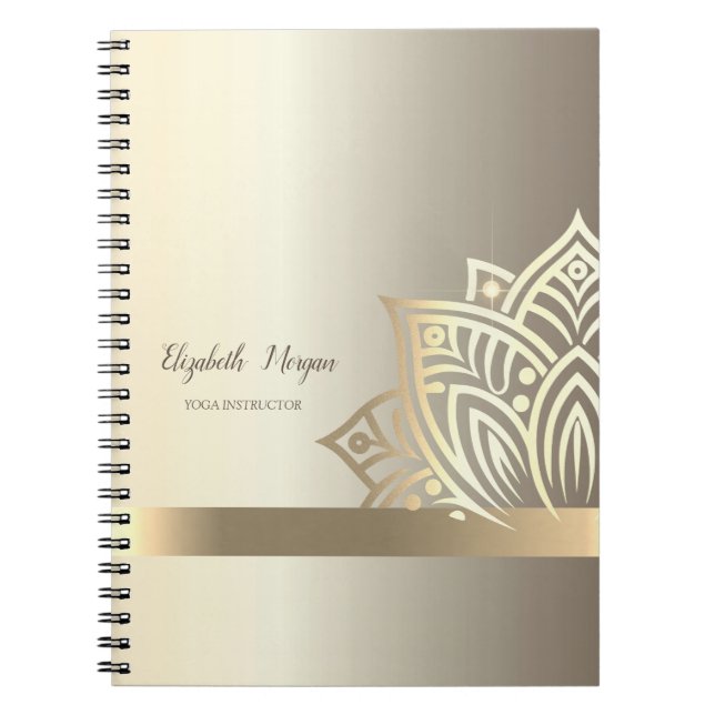Carnet Fleur de Lotus en Or Chic Yoga (Devant)