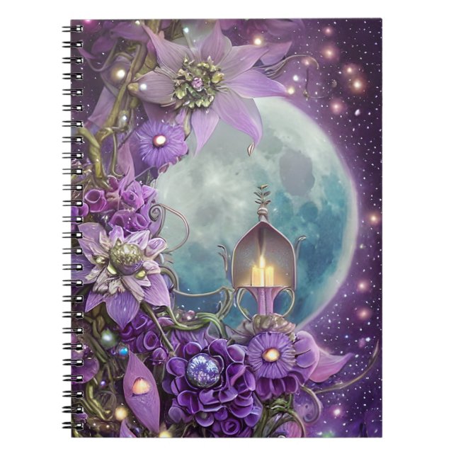 Carnet Fleur de lune violette Imaginaire détaillée (Devant)