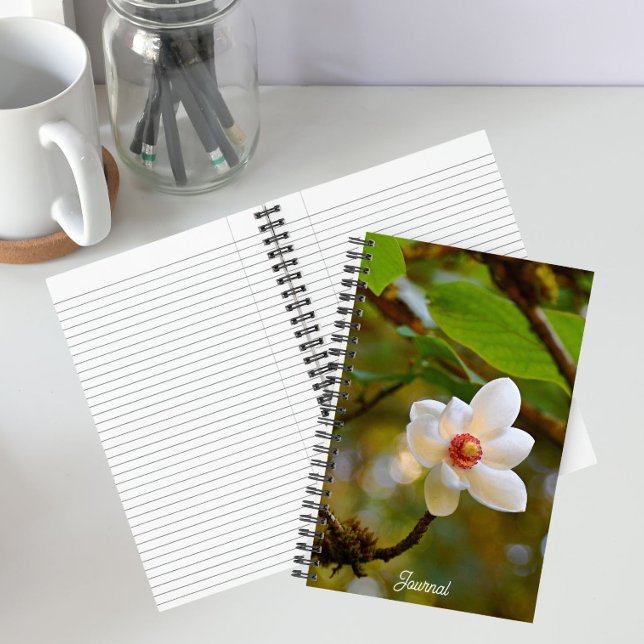 Carnet Fleur de Magnolia Blanc en Fleur (In Situ)