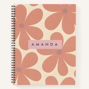 Carnet Fleur de Marguerite en Terracotta Chaude Personnal