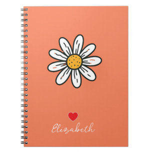 Carnet Fleur de marguerite Whimsical Minimal tiré à la ma