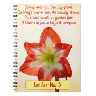 Carnet Fleur de naissance de mai personnalisable -