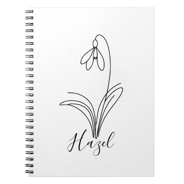 Carnet Fleur de naissance personnalisée en janvier (Devant)