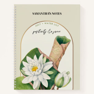 Carnet Fleur de naissance personnalisée Mois juillet Lys 