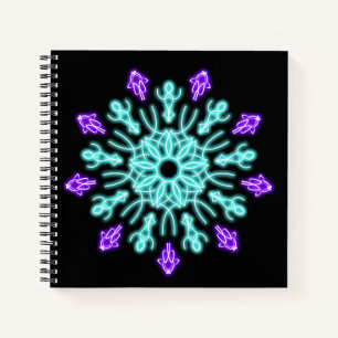 Carnet Fleur de néon pourpre et turquose