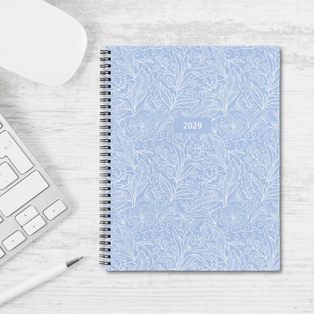 Carnet Fleur de Noël bleu côtier Personnalisée (Coastal Blue Christmas Floral Personalized Notebook)