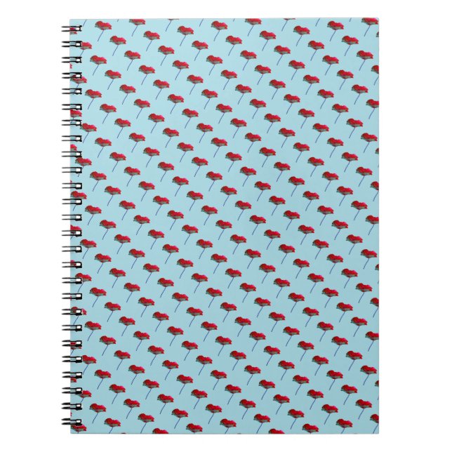 Carnet Fleur de pavot moderne moderne imprimé floral (Devant)