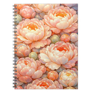 Carnet Fleur de Pivoine Rose Tendre