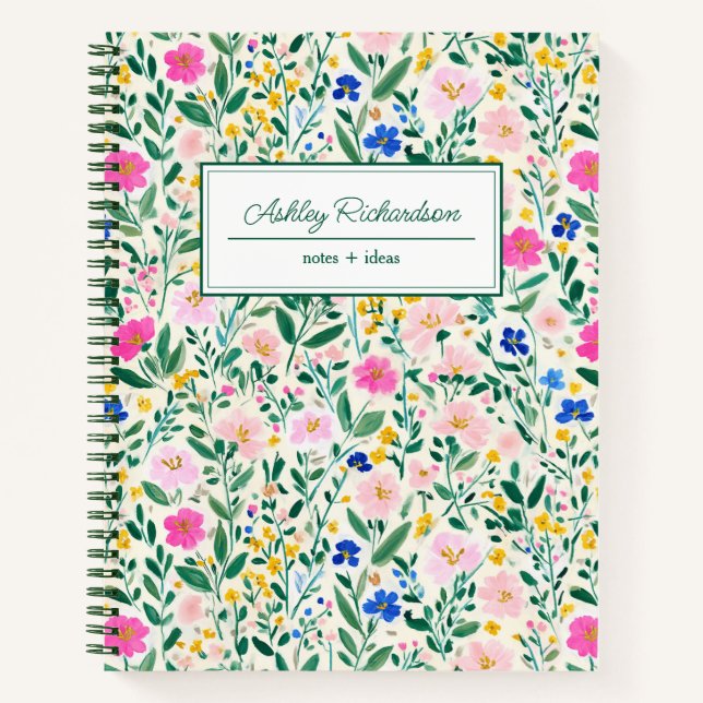 Carnet Fleur de sauvage personnalisée (Devant)