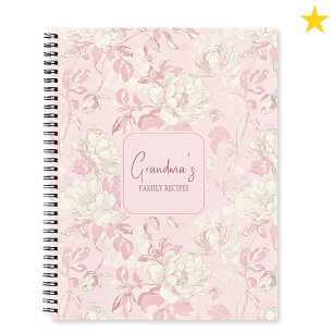 Carnet Fleur de toile française florale rose nom personna