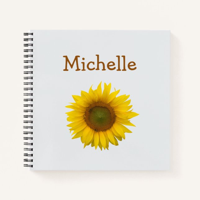 Carnet Fleur de tournesol jaune mignon Personnalisé (Devant)