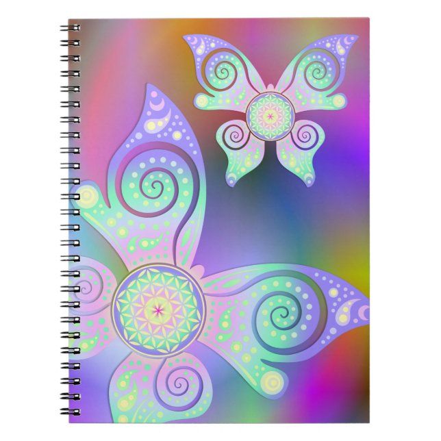 Carnet Fleur de vie / Blume des Lebens - papillon (Devant)
