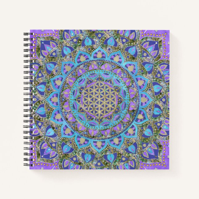 Carnet Fleur de Vie - Mandala de style indien 2 (Devant)