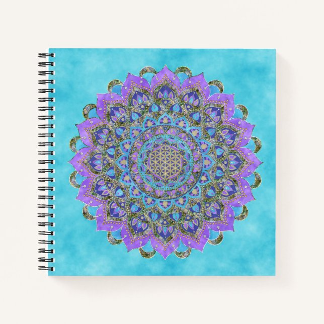 Carnet Fleur de Vie - Mandala de style indien 2 (Devant)