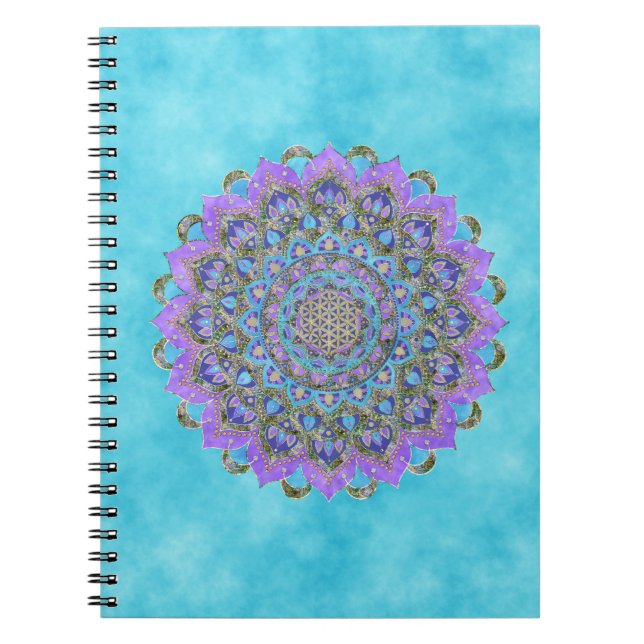Carnet Fleur de Vie - Mandala de style indien 2 (Devant)