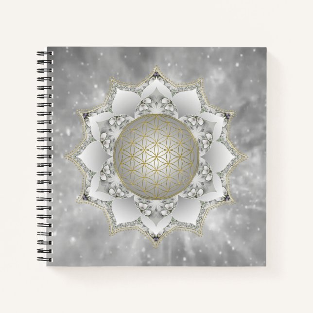 Carnet Fleur de Vie - Mandala Fleurs 1 (Devant)