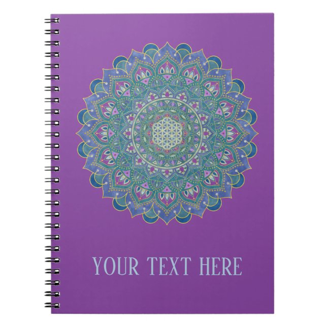 Carnet Fleur de Vie - Mandala Style Inde 1 (Devant)