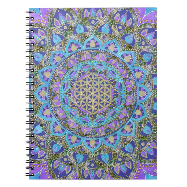 Carnet Fleur de Vie - Mandala Style Inde 2 (Devant)