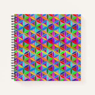 Carnet FLEUR DE VIE - motif à dégradés multicolores