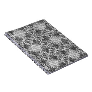 Carnet Fleur de vie - motif de timbre - gris