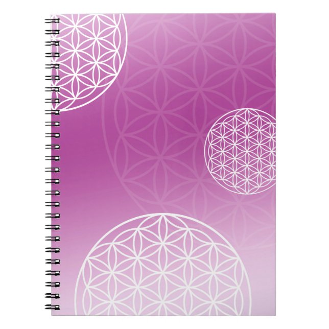 Carnet Fleur de vie rose (Devant)