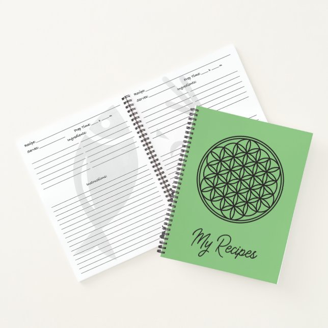 Carnet FLEUR DE VIE - Symbole de géométrie sacrée contour (Intérieur)