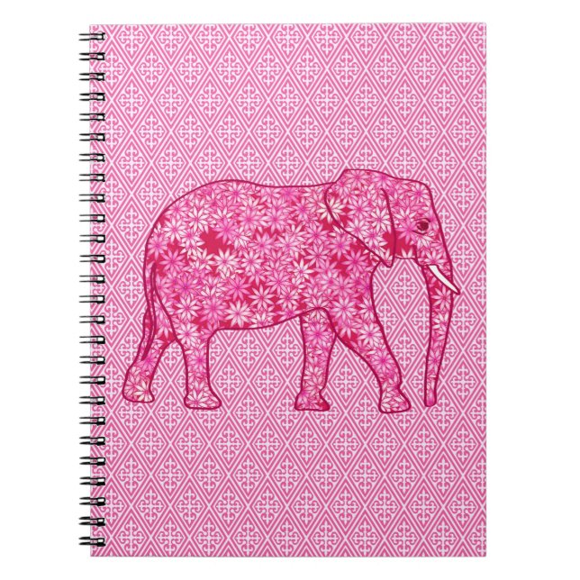 Carnet Fleur d'éléphant - rose fuchsia (Devant)