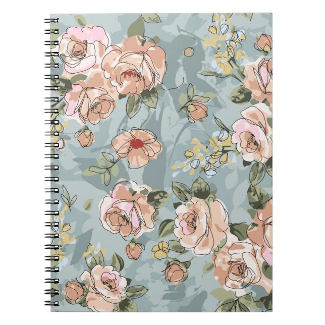 Carnet fleur design motif textile illustration, flo (Devant)