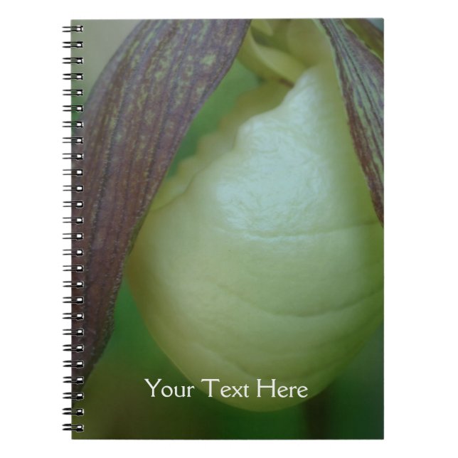 Carnet Fleur d'orchidée blanche Lady Slipper Personnalisé (Devant)