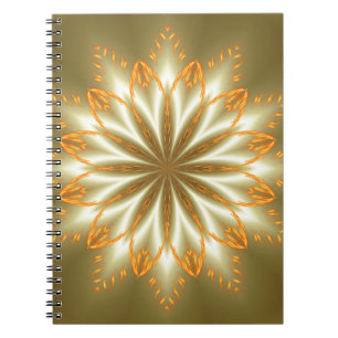 Carnet Fleur dorée et argentée abstraite pour Noël