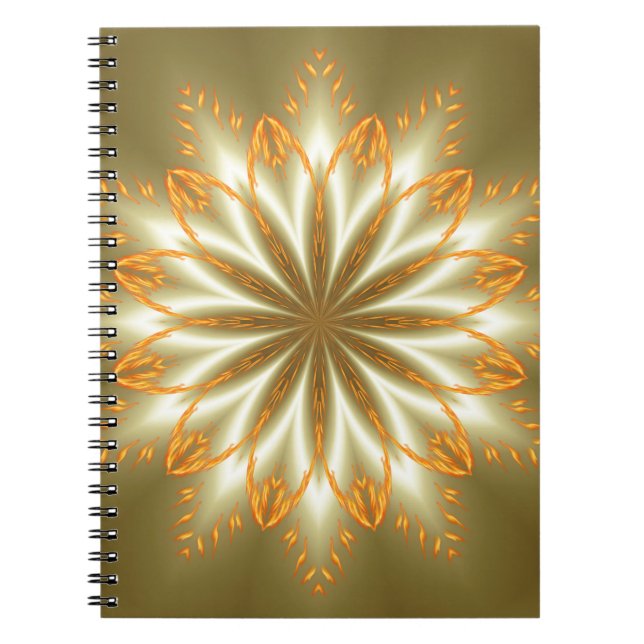 Carnet Fleur dorée et argentée abstraite pour Noël (Devant)
