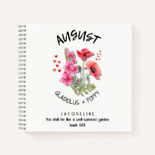 Carnet Fleur du mois de naissance AOÛT Anniversaire chrét