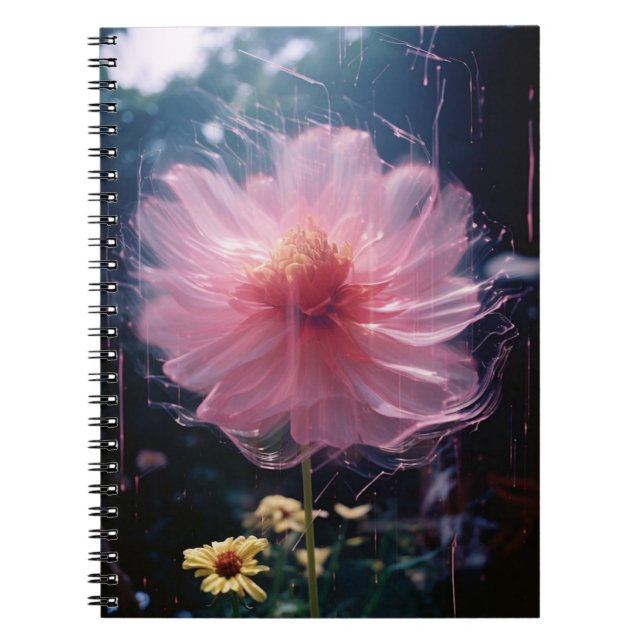 Carnet Fleur Ethérée : Une Danse Lumière et Couleur (Devant)
