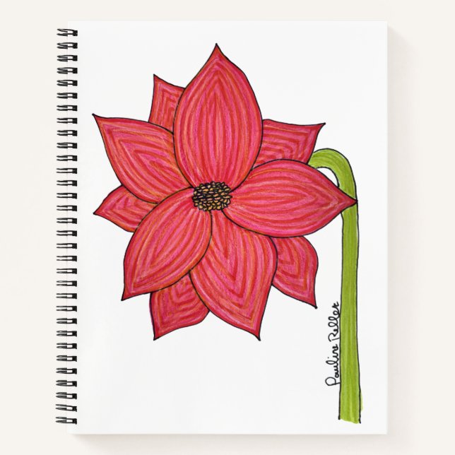 Carnet Fleur Étoile Rouge (Devant)