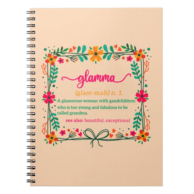 Carnet Fleur Frame Grandma Grand-mère Définition (Devant)