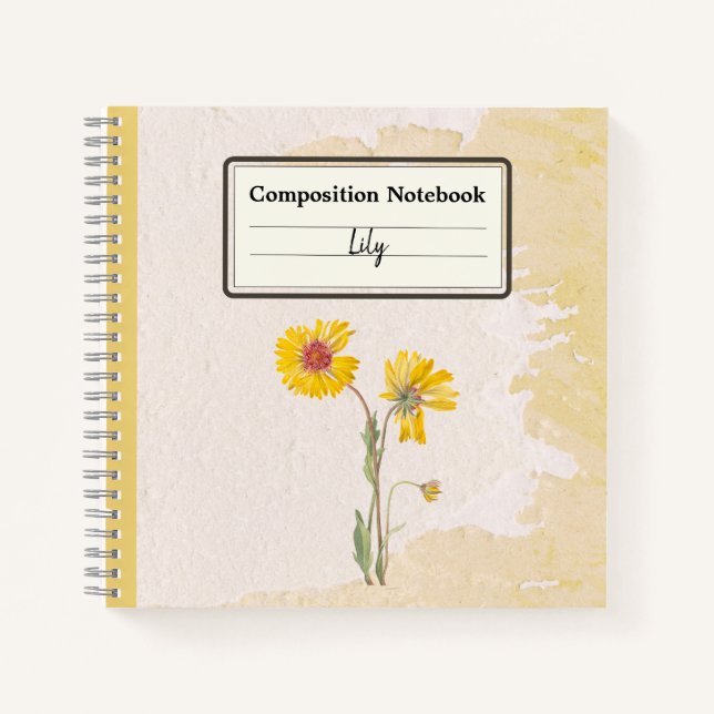 Carnet Fleur Gaillardia vivace Comp personnalisé (Devant)