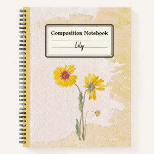 Carnet Fleur Gaillardia vivace Comp personnalisé
