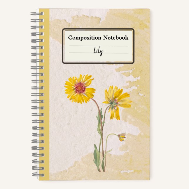 Carnet Fleur Gaillardia vivace Comp personnalisé (Recto)