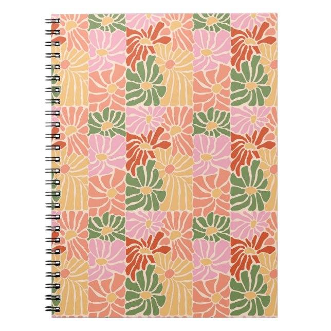 Carnet Fleur groovy rétro  (Devant)