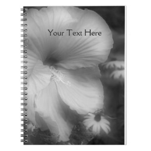 Carnet Fleur Hibiscus Noir Et Blanc