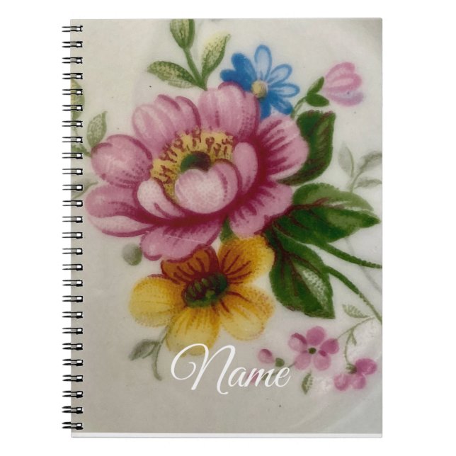 Carnet Fleur inspirée de la porcelaine  (Devant)