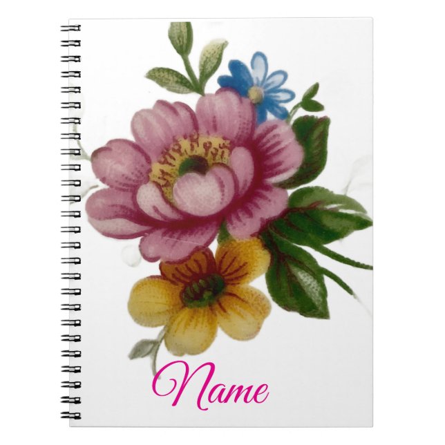 Carnet Fleur inspirée de la porcelaine  (Devant)